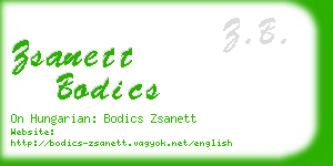 zsanett bodics business card